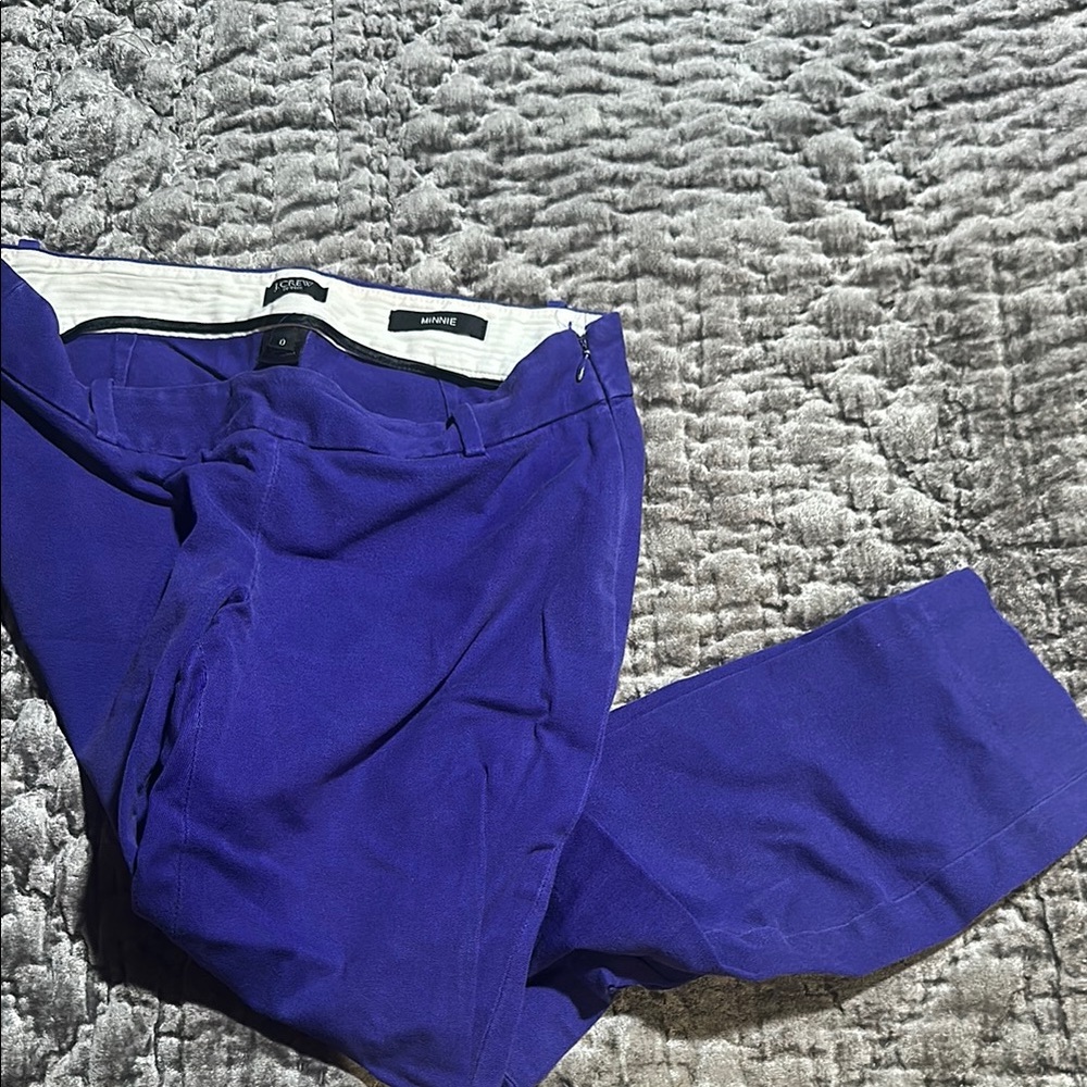 J Crew Minnie Vibrant Purple Ankle Pants